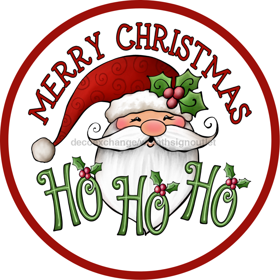 Santa 10" Vinyl Wreath Sign - DECOE-045