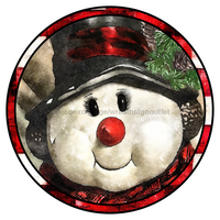 Thumbnail for Snowman 10" Vinyl Wreath Sign - VINYL-DECOE-043