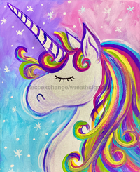 Thumbnail for Unicorn Animal 10x10" Wreath Sign - CH-011