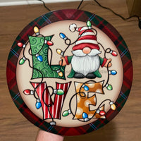 Thumbnail for LOVE Gnome w/ Lights 12" Wreath Sign - DECOE-025