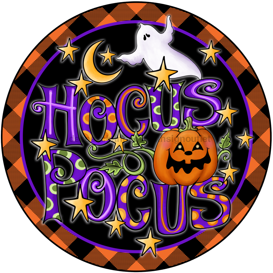 Hocus Pocus 12" Metal Wreath Sign - DECOE-023