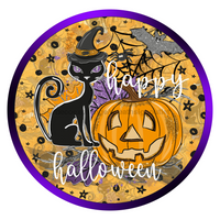 Thumbnail for Happy Halloween 18" Wood Door Hanger - Decoe-062-DH