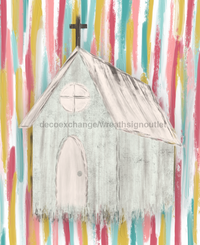 Thumbnail for Church 8x10" Metal Wreath Sign - DECOE-187
