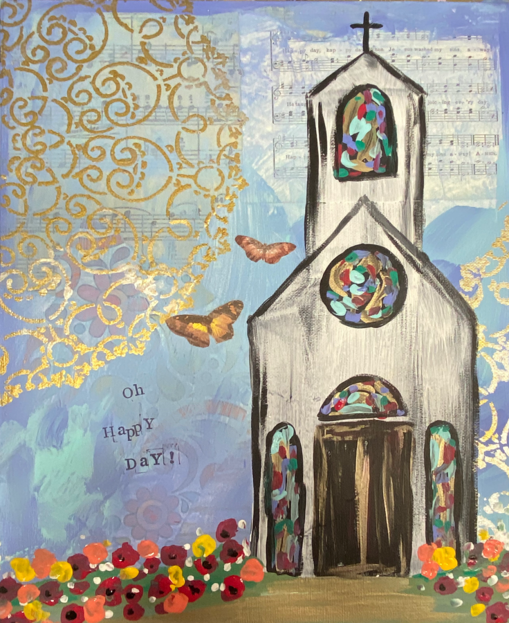 Church Religious Fall 8x10" Metal Wreath Sign - CH-012