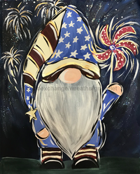 Thumbnail for Patriotic Gnome 8x10" Metal Wreath Sign - CH-019