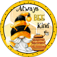 Thumbnail for Always Bee Kind Bee 10" Metal Wreath Sign - DECOE-262