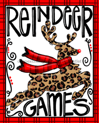 Thumbnail for Wreath Sign, Animal Print Deer Christmas Sign, 8x10