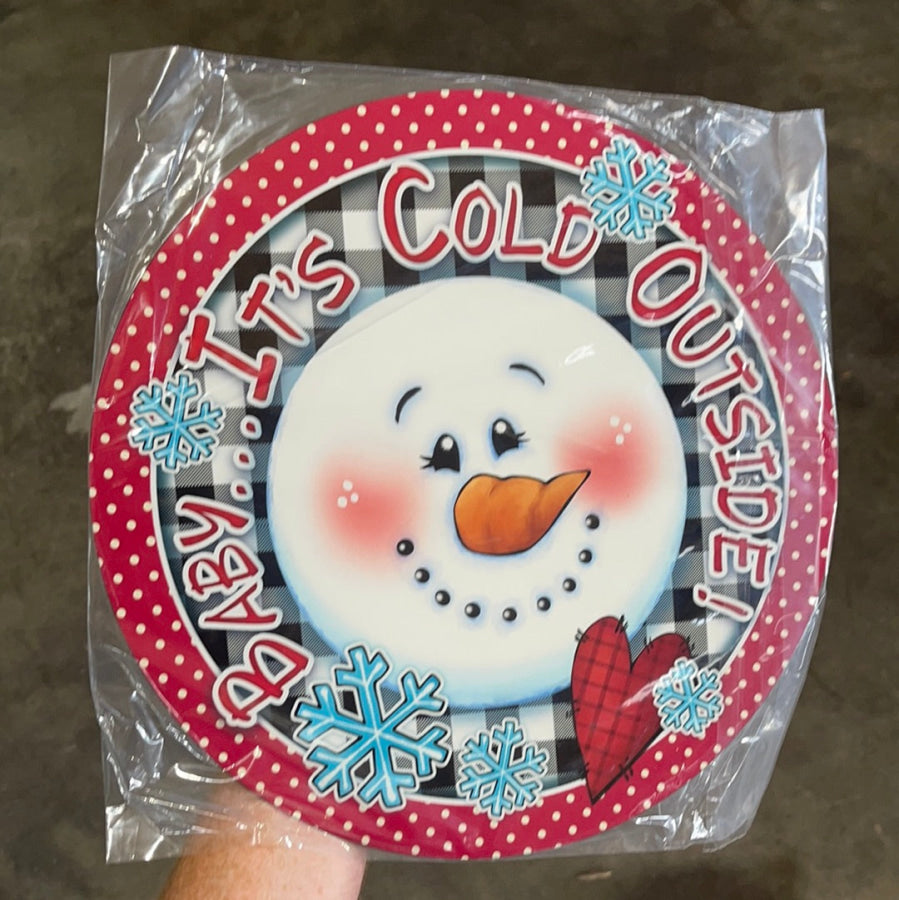 Baby it's cold outside 18" Wood Door Hanger - DECOE-063-DH