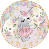 Thumbnail for Wreath Sign, Ballerina Elephant, Round Easter Sign, Glam Easter Sign, DECOE-517, Sign For Wreath, DecoExchange - DecoExchange