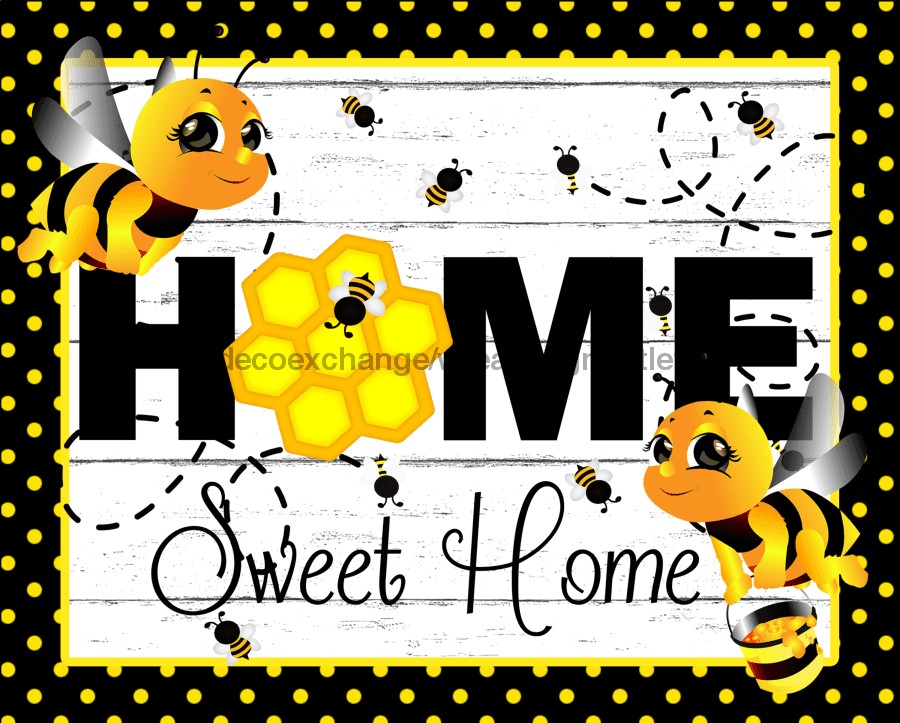 Wreath Sign, Bee Sign, 8x10" Metal Sign, DECOE-586, DecoExchange, Sign For Wreath - DecoExchange