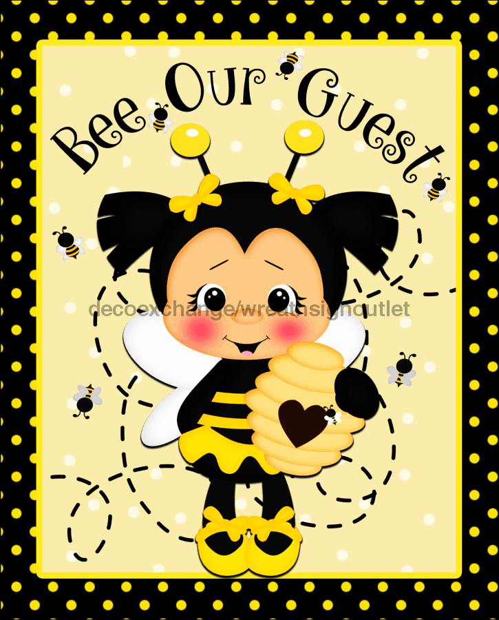 Wreath Sign, Bee Summer Sign, 8x10" Metal Sign, DECOE-549, DecoExchange, Sign For Wreath - DecoExchange