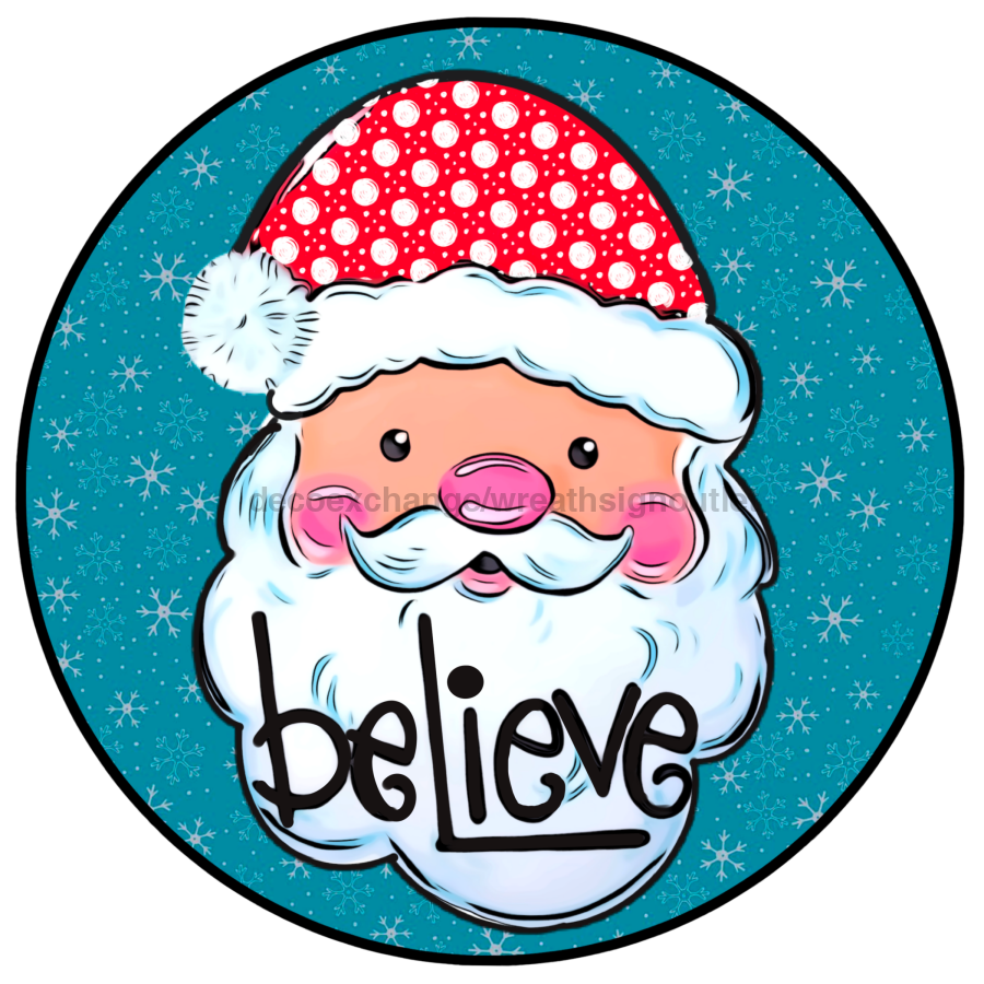 Believe Santa 18" Wood Door Hanger - DECOE-172-DH