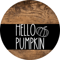 Thumbnail for Wreath Sign Black And White Fall Hello Pumpkin Decoe-2348 For Round 10 Wood