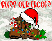 Thumbnail for Wreath Sign, Bless Our Troops, Army Boots, 8x10