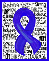 Thumbnail for Wreath Sign, Blue Awareness Sign, Colon Cancer, 8x10
