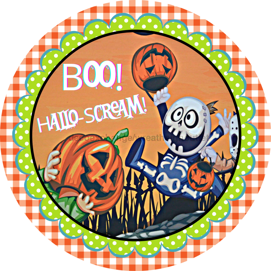 Wreath Sign, Boo Sign, Halloween Sign, DECOE-1162, Sign For Wreath, Round Sign, DecoExchange - DecoExchange¬Æ