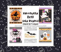Thumbnail for Wreath Sign Bundle, Halloween Sign Bundle, 5 each 8