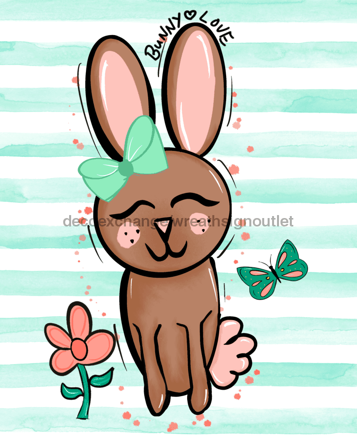 Wreath Sign, Bunny, Easter Sign, Spring Sign, 8x10"Metal Sign DECOE-409, Sign For Wreath, DecoExchange - DecoExchange