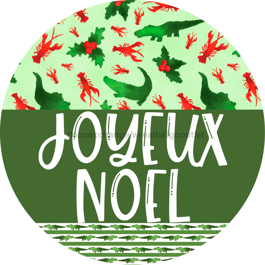 Wreath Sign Cajun Christmas Joyeux Noel Welcome Gift Decoe-2633 For Round Decoexchange