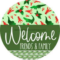 Thumbnail for Wreath Sign Cajun Christmas Welcome Friends And Family Gift Decoe-2638 For Round Decoexchange