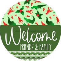 Thumbnail for Wreath Sign Cajun Christmas Welcome Friends And Family Gift Decoe-2638 For Round Decoexchange