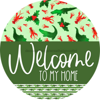 Thumbnail for Wreath Sign Cajun Christmas Welcome To My Home Gift Decoe-2637 For Round Decoexchange