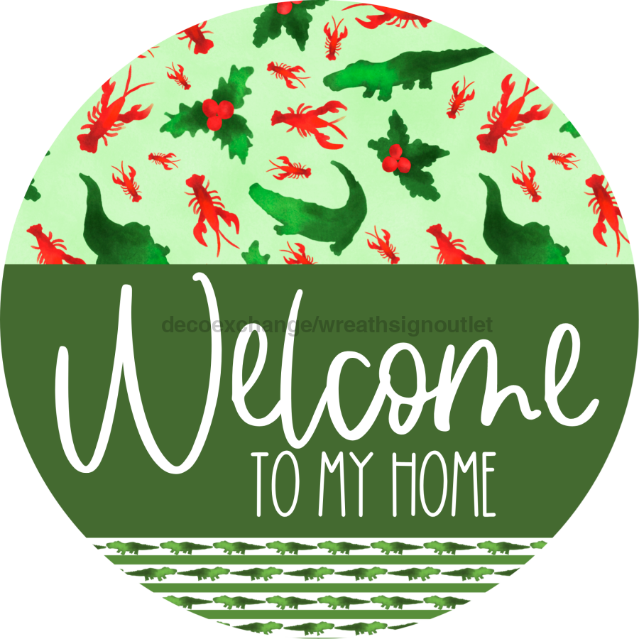 Wreath Sign Cajun Christmas Welcome To My Home Gift Decoe-2637 For Round Decoexchange