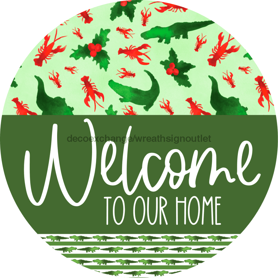 Wreath Sign Cajun Christmas Welcome To Our Home Gift Decoe-2636 For Round Decoexchange