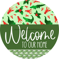 Thumbnail for Wreath Sign, Cajun Christmas Sign, Welcome To Our Home, Welcome Gift, DECOE-2636, Sign For Wreath, Round Sign 8 round, metal sign, christmas