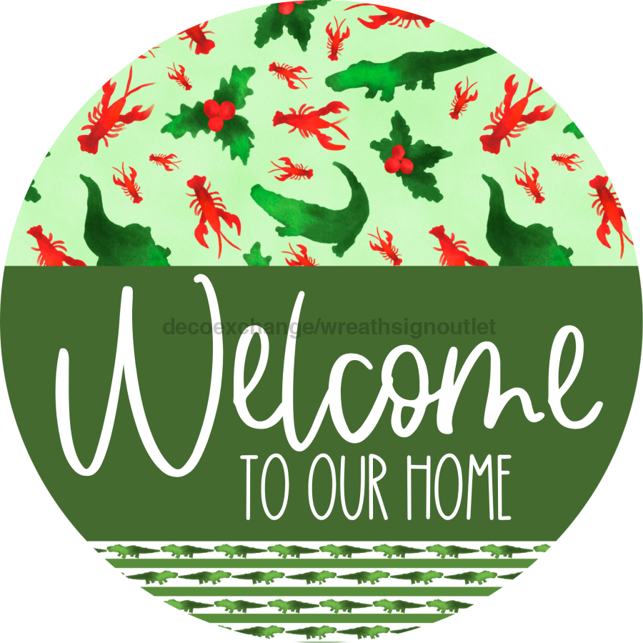 Wreath Sign Cajun Christmas Welcome To Our Home Gift Decoe-2636 For Round Decoexchange