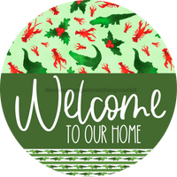 Thumbnail for Wreath Sign Cajun Christmas Welcome To Our Home Gift Decoe-2636 For Round Decoexchange