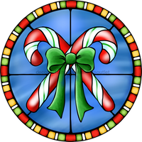 Thumbnail for Wreath Sign, Candy Cane Sign, Christmas Sign, Stained Glass, DECOE-1101, Sign For Wreath, DecoExchange - DecoExchange¬Æ