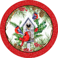 Thumbnail for Cardinal Winter Christmas 18" Wood Door Hanger - DECOE-104-DH