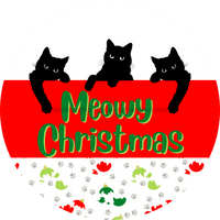 Thumbnail for Wreath Sign, Cat Sign, Christmas Sign, Funny Cat Sign, DECOE-2122, Sign For Wreath, Round Sign, DecoExchange - DecoExchange¬Æ