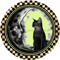 Thumbnail for Wreath Sign, Cat Sign, Halloween Sign, DECOE-1017, Sign For Wreath, DecoExchange - DecoExchange¬Æ