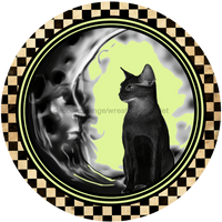 Thumbnail for Wreath Sign, Cat Sign, Halloween Sign, DECOE-1017, Sign For Wreath, DecoExchange - DecoExchange¬Æ