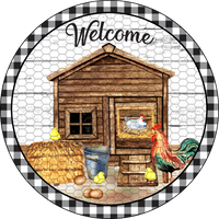 Thumbnail for Wreath Sign, Chicken Sign, Farmhouse Sign, Welcome Sign, DECOE-524, Sign For Wreath, DecoExchange - DecoExchange