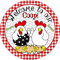 Thumbnail for Wreath Sign, Chicken Sign, Farmhouse Sign, Welcome to Our Coop Sign, DECOE-523, Sign For Wreath, DecoExchange - DecoExchange