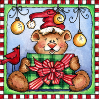 Thumbnail for Christmas Bear 10x10" Metal Wreath Sign - DECOE-177