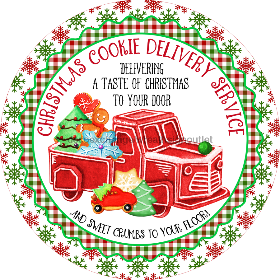 Wreath Sign, Christmas Sign, Christmas Cookies Sign, DECOE-2076, Sign For Wreath, DecoExchange - DecoExchange