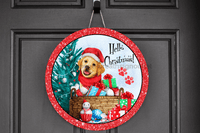 Thumbnail for Wreath Sign, Christmas Sign, Christmas Dog Sign, DECOE-2026, Sign For Wreath, DecoExchange - DecoExchange¬Æ