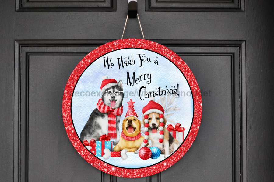 Wreath Sign, Christmas Sign, Christmas Dog Sign, DECOE-2031, Sign For Wreath, DecoExchange - DecoExchange¬Æ