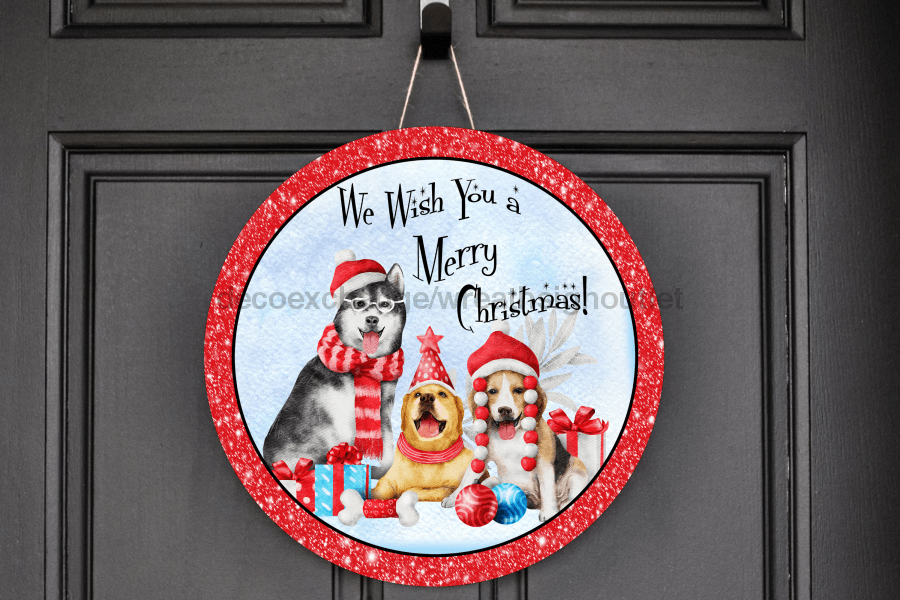 Wreath Sign, Christmas Sign, Christmas Dog Sign, DECOE-2031, Sign For Wreath, DecoExchange - DecoExchange¬Æ