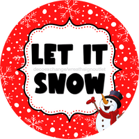 Thumbnail for Wreath Sign Christmas Door Hanger Let It Snow Decoe-2410 For Round 18 Wood