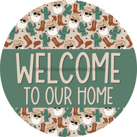 Thumbnail for Christmas Welcome Western 18" Wood Door Hanger - DECOE-2370-DH