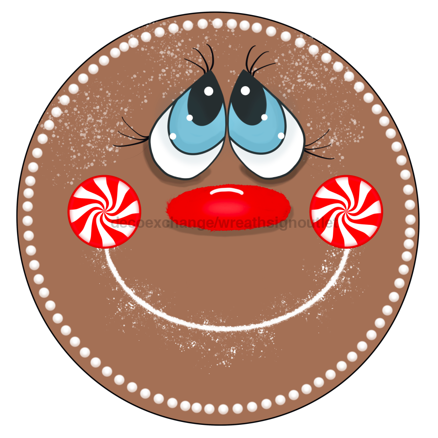 Wreath Sign, Christmas Sign, Gingerbread Sign, DECOE-1179, Sign For Wreath, Round Sign, DecoExchange - DecoExchange¬Æ