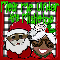 Thumbnail for Christmas Meet Me Under The Mistletoe 10x10" Metal Wreath Sign - DECOE-171
