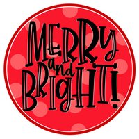 Thumbnail for Christmas Merry and Bright 10" Metal Wreath Sign - DECOE-164