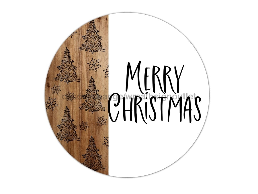 Wreath Sign Christmas Wreath Sign Merry Black And White Decoe-2406 For Round 10 Wood