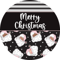 Thumbnail for Wreath Sign Christmas Wreath Sign Merry Vintage Santa Decoe-2379 For Round 12 metal